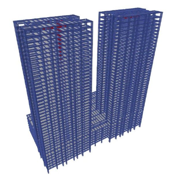 Project Bloom — structural model of the four-tower development.